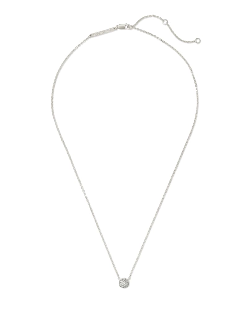 Davie 18K Sterling Silver Pave Pendant Necklace in White Diamond image number 1
